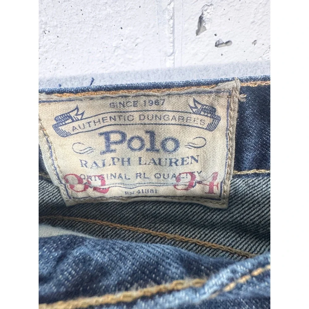 Polo Ralph Lauren Mens Authentic Dungarees Dark Wash Straight Leg Jeans 34x34
